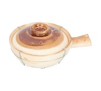 JOINPAYA Casserole Cuisine en Argile 0,8l Manche Unique Blanc, Pot de Ragoût Multifonctionnel pour Cuisson Riz, Nouilles et Soupes, Ustensile Maison pour Cuisson Traditionnelle