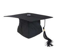 JOINPAYA Chapeau de Remise des Diplômes Ajustable pour Adultes Toque Noire avec Pompon Accessoire de Costume Universitaire Bonnet de Fin Études Réglable pour Cérémonie Scolaire