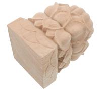JOINPAYA Chapeau Intégration Lotus Sculpté en Beige de Poteau Bois Base Ronde, Installation Polyvalente Traditionnelle Zen et Décoration D'escaliers et Espaces