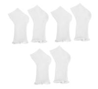 JOINPAYA Chaussettes de Protection UV Design à Bouche Plate Blanches en Tissu 3 Paires Protégeant la Peau Sensible pour Séances de Nail Art et Salons Professionnels