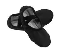 JOINPAYA Chaussures de Danse de Danse de Yoga Chaussures de Ballet Ballerines Filles Slippers de Ballet PU Ballerines Adulte Polyester Noir