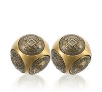 JOINPAYA Chinoises Thérapie Main Boules de Baoding en 36mm avec Motifs en Relief à Six Faces, Lot de 2 pour Détente Salon