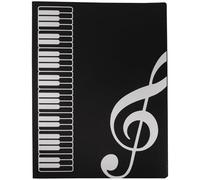 JOINPAYA Classeur à Pochettes Plastiques Noir pour Partitions de Musique, Capacité 80 Pages, Design Portable et Élégant, pour Organisation et Performance Musicale