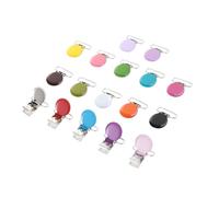 JOINPAYA Clip Pince Attache Tétine Métal Rond Lot de 17 Pinces pour Bricolage Vêtement Bébé Accessoire Couture Fixation Bavoir Anneau Dentition Jouet Support Sucette