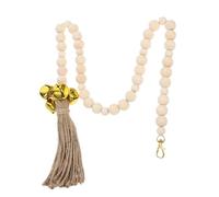 JOINPAYA Clochettes en Bois Perles pour Dressage Chien, Corde en Coton Beige, Facile à Installer, pour Entraînement Propreté et Sortie