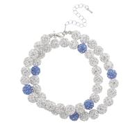 JOINPAYA Collier de Baseball pour Homme 45 CM Pendentif Balle en Résine Pailletée Blanche et Bleue Bijou Sport Hip-Hop Accessoire Basket-Ball pour Garçon et Athlète