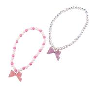 JOINPAYA Collier en Acrylique avec Nœud pour Garçon et Filles Lot de 2 Collier de Perles Colorées Bijou Léger et Mignon pour Fête et Usage Quotidien