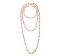 JOINPAYA Collier Long à Plusieurs Rangs de Fausses Perles Nouées Chaîne de Perles Artificielles Couleur Dorée Pâle 15 M Bijou Fantaisie pour Femme Collier Pull Élégant pour Mariages et