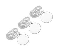 JOINPAYA Collier Loupe 5X en Alliage de Zinc Argenté Lentille Ronde 56 CM Lot de 3 Pièces Loupe de Lecture Portable pour Journaux Couture et Bijoux Outil Grossissant Multifonction