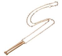 JOINPAYA Collier Pendentif Baguette en Acier Inoxydable 50 CM 30 MM pour Femmes et Hommes Bijoux Hip-Hop Décoratif Accessoire de Costume Chaîne O Ronde Rose Dorée