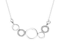 JOINPAYA Collier Pendentif Rond en Alliage Orné de Cristaux, Chaîne Clavicule Élégante Blanche, Bijou Délicat pour Femme, Ras du Cou Créatif, Accessoire Mode pour Occasions Spéciales