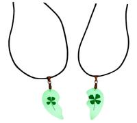 JOINPAYA Collier Trefle Simple avec Fleurs Sechees Pendentif Delicat pour Fille Bijoux Naturels Faits Main