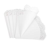JOINPAYA Cônes Artisanaux en Papier Blanc Ajouré, 50 Porte-Cornets à Confettis pour Mariage, Support pour Pétales, Usage pour Événements et Réceptions