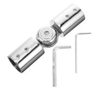 JOINPAYA Connecteur d'angle Réglable en Acier Inoxydable 19 Mm pour Tringle à Rideaux, Raccord Coudé Articulé Robuste pour Porte Vitrée, Installation Intérieure Salle de Bain Cuisine