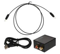 JOINPAYA Convertisseur Numérique-analogique Adaptateur Audio Numérique vers Analogique, Coaxial et Optique vers Jack 3,5mm, Plastique Noir, Plug-and-Play, pour Télévision et Théâtre,