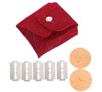 JOINPAYA Coupe en Acier Inoxydable Lame Interchangeable, Manche en Bois de Hêtre, Kit 1 Couteau 5 Lames, Outil de Cuisson pour Découpe de Pâte et Trancheuse, Accessoire de Boulangerie