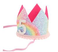 JOINPAYA Couronne Arc-En-Ciel D'Anniversaire Couronne Du 1Er Anniversaire Signe De Bébé Fille Couronne D'Anniversaire De Bébé Bandeau Bandeaux De Bannière D'Anniversaire