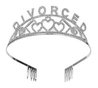 JOINPAYA Couronne de Divorce en Alliage Argenté, Serrage-tête Baroque pour Fête des Femmes, Coiffe Réglable et Élégante, Accessoire Coiffure pour Soirée et Présent Femme