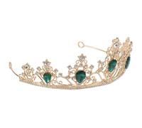 JOINPAYA Couronne de Mariée Vintage en Alliage et Cristaux Vert, Élégante et Solide, pour Mariage Champêtre ou Bal, Ornement Cheveux Mariage Raffiné