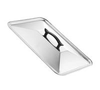 JOINPAYA Couvercle Alimentaire en Acier Inoxydable Rectangulaire pour Barbecue 50X35 CM Protège-Plat Résistant à l'huile Surface Lisse Facile à Nettoyer Adapté aux Cuisiniers en Extérieur