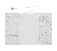 JOINPAYA Couverture de Livre en Tissu de Satin Bleu A5 Motif Marguerite, Pochette Protège-livre Ajustable et Délicate pour Cahier de Composition, Couverture Lavable et Décorative Bureau