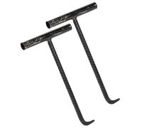 JOINPAYA Crochets de Levage en Acier Inoxydable T 2 Pièces, Outil Robuste pour Porte Roulante pour Ouverture de Regard Extérieur et Entretien des Égouts