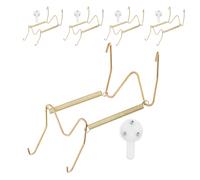 JOINPAYA Crochets Invisibles en Acier Doré pour Assiettes Décoratives, Lot de 10 Pièces, Installation Facile sans Trace, Support Mural Robuste pour Plaques Anciennes et Artistiques