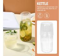 JOINPAYA Cruche en Verre Borosilicaté 500 Ml Transparent, Pot D'eau Froide Vertical pour Maison, Contenant à Jus et Agrumes, Pichet Ménager Décoratif, Usage Quotidien et Réception