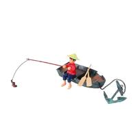 JOINPAYA Décoration D'aquarium Dynamique Pêcheur en Résine sans Danger pour Poissons Compacte pour Paysage Aquatique Accrochage Pompe à Air Accessoires Aquariophilie