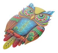 JOINPAYA Décoration Murale Hibou en Métal Bleu, Sculpture Artisanale en Fer, Accroche Murale pour Jardin et Pelouse, Décoration Créative et Polyvalente