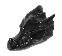 JOINPAYA Décoration Sculptée Crâne de Dragon en Pierre Cristal Noir