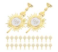 JOINPAYA Décorations Religieuses pour Fête 24 Pièces, Insert Sacré 3,25 Pouces, Ornements Lumière Sacrée, Décor D’église pour Gâteaux, Accessoires Photo Fête Religieuse Noël