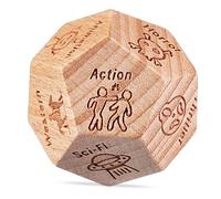 JOINPAYA DéS en Bois pour SoiréE De Couple, DéCideur De Film À 12 Faces, Accessoire Amusant pour DéCision De Date, Original en Bois De Buis pour Saint-Valentin