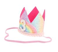 JOINPAYA Diadème De Couronne Pour Anniversaire Accessoire De Fête Avec Éléments Sequins Et Attaches Numériques Pour Fête Anniversaire Et Shower
