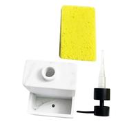 JOINPAYA Distributeur de Savonnette Liquide Rechargeable en Résine Effet Marbre avec Porte-éponge Intégré pour Évier, Pompe à Pression Anti-gaspillage, Rangement la Cuisine et Salle de