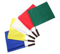 JOINPAYA Drapeaux D'arbitre avec Manche en Acier Inoxydable Ensemble de 5 en Polyester Pongee Haute Visibilité, Usage Professionnel pour Compétitions Sportives et Courses