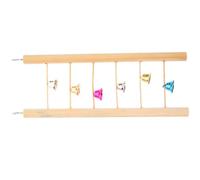 JOINPAYA Échelle à Marches Bois pour Perruche et Perroquet Suspendu avec Cloches Escalade et Perchoir pour Petits Oiseaux Accessoire Cage Activité Marches