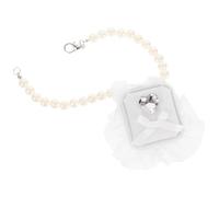 JOINPAYA Écrin pour Bague de Fiançailles, Porte-alliances pour Chien en Polyester Blanc, Rangement D’Alliance, Accessoire de Mariage et Demande en Mariage pour Chien et Animal de Compagnie