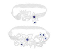 JOINPAYA Ensemble de 2 jarretières blanches en dentelle avec bande élastique délicate et design stylé, pour mariages et événements particuliers