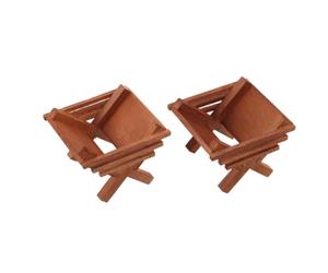 JOINPAYA Ensemble de 2 Pièces de Décorations Nativité en Bois Rustique, Miniatures Stables et Robustes pour Décoration de Noël Intérieure, Ambiance Chaleureuse et Naturelle Maison