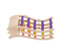 JOINPAYA Ensemble de 3 Jouets pour Perroquets Échelles en Bois Colorées pour Escalade Ponçage Naturel des Griffes Perchoirs D’Entraînement pour Perruches en Cage Accessoire Ludique et