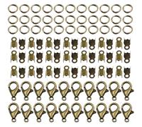 JOINPAYA Ensemble de 300 Pièces Accessoires Bijoux Bricolage Fermoirs Mousquetons Anneaux de Jonction et Embouts de Cordon en Alliage Cuivre Ancien pour Bracelets et Colliers DIY