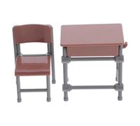 JOINPAYA Ensemble De 5 Meubles Scolaires Miniatures pour Maison De Poupée, Comprenant Un Petit Bureau Et Une Mini Chaise, des Accessoires De Classe, des Présentoirs Et des Accessoires De