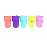 JOINPAYA Ensemble de 5 Porte-gobelets Ronds en Fer Argenté pour Rangement Maison, Légers et Résistants, Capacité 260ml, Design Élégant et Fonctionnel Couleur Aléatoire