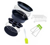 JOINPAYA Ensemble de 9 Accessoires pour Friteuse à Air 3,2-5,8qt, Moules Antiadhésifs en Matériau Alimentaire, Poêle à Pizza 15 Cm, Kit Polyvalent pour Pâtisserie, Couleur Aléatoire
