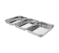 JOINPAYA Ensemble de Plateaux à Paner Empilables en Acier Inoxydable pour Préparation des Aliments Surface Hygiénique et Design Emboîtable, Cuisine et Restaurant