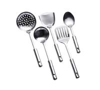 JOINPAYA Ensemble D'ustensiles Cuisine Spatule 5 Pièces en Acier Inoxydable Professionnel Cuillères et Écumoire Cuisine