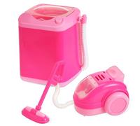 JOINPAYA Ensemble Mini la Cuisine Jouet Factice D'électroménager en Plastique Aspirateur Balai et Machine à Laver pour Garçon et Filles, Accessoires pour Mini Maison de Poupée Adaptés