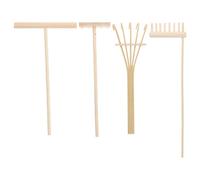 JOINPAYA Ensemble Mini Outils de Râteau de Jardin Zen 4 Pièces pour Bureau et Table, Râteaux en Bois Compacts pour Décoration Zen, Jardin de Sable et Rocaille, Accessoires de Contemplation