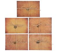 JOINPAYA Ensemble Papeterie Rétro A5 5 Feuilles Papier Vieilli Kraft Enveloppes Assorties Motifs Vintage pour Lettres Manuscrites et Invitations
